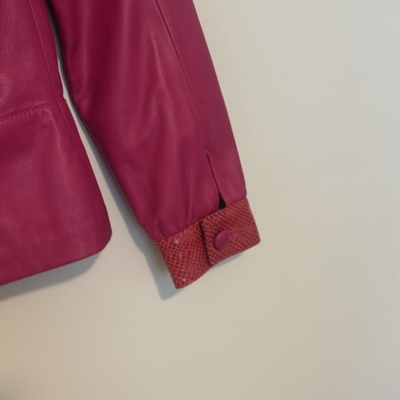 H&H Leather Vintage Pink and Red Jacket, Size 10 - Picture 10 of 13